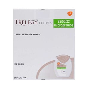 Trelegy Ellipta 92 mcg Polvo Para Inhalacion Oral 30 Dosis - Glaxo farma