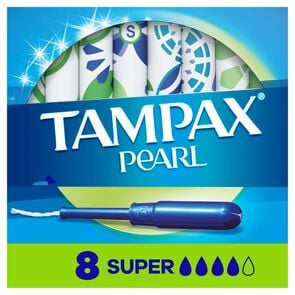 Tampón Pearl Super Con Aplicador Flujo Moderado a Intenso 8 Unidades - Tampax