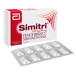 Product image of Simitri 145/40 Fenofibrato 145 mg 30 Comprimidos Recubiertos - Recalcine