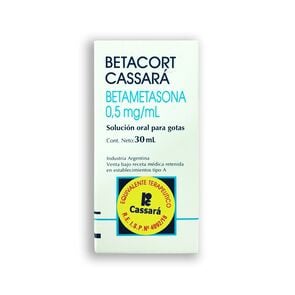 Betacort Cassara Betametasona 0,5 mg / mL Solucion Oral para Gotas 30 mL - D & m pharma