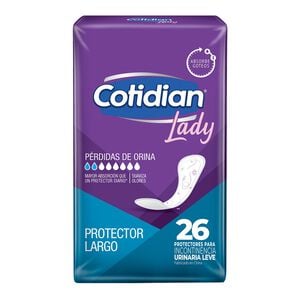 Protector para Incontinencia Urinaria Leve, Largos 26 Unidades - Cotidian