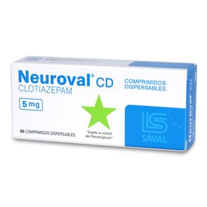 Product image of Neuroval CD Clotiazepam 5 mg 30 Comprimidos Dispersable - Saval