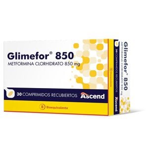 Glimefor 850 Metformina 850 mg 30 Comprimidos Recubiertos - Ascend