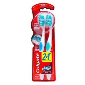 Cepillo Dental 360  Luminous White Medio X2 - Colgate