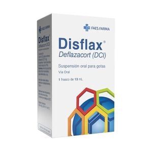 Disflax Deflazacort 22,75 mg  gotas orales 13 mL Gotas sabor fruta tropical - Faes farma chile