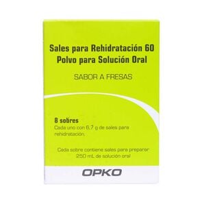 Sales para Rehidratación 60 Cloruro de Sodio 3,5 gr Polvo para Suspensión Oral 8 Sobres Sabor Fresa - Genericos varios