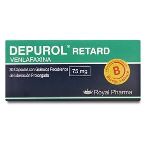 Product image of Depurol Retard Venlafaxina 75 mg 30 Cápsulas de Liberación Prolongada - Royal pharma