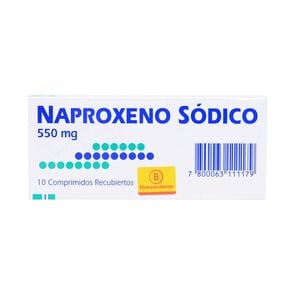 Product image of Naproxeno de Sodio 550 mg 10 Comprimidos Recubiertos - Genericos bioequivalentes