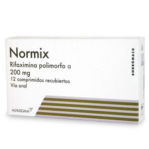 Product image of Normix Rifaximina  Polimorfo 200 mg 12 Comprimidos Recubierto - Andromaco etico