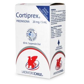 Cortiprex Prednisona 20 mg/5ml Suspensión 60 mL - Laboratorio chile