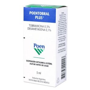 Product image of Poentobral Plus Tobramicina 0,3% Dexametasona 0,1% Solución Oftálmica 5 mL - Pharma investi