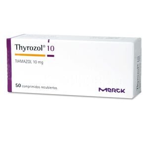 Product image of Thyrozol 10 Tiamazol 10 mg 50 Comprimidos Recubierto - Merck etico