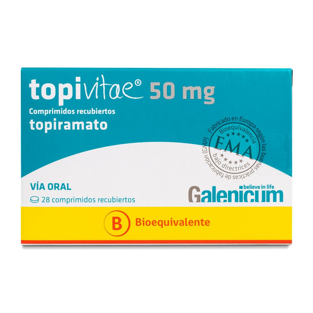 Topivitae - Topiramato 50 mg - 28 Comprimidos Recubiertos