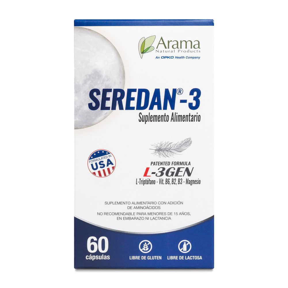 Seredan - Triptófano / Vitamina B2 B3 B6 / Magnesio 60 Cápsulas