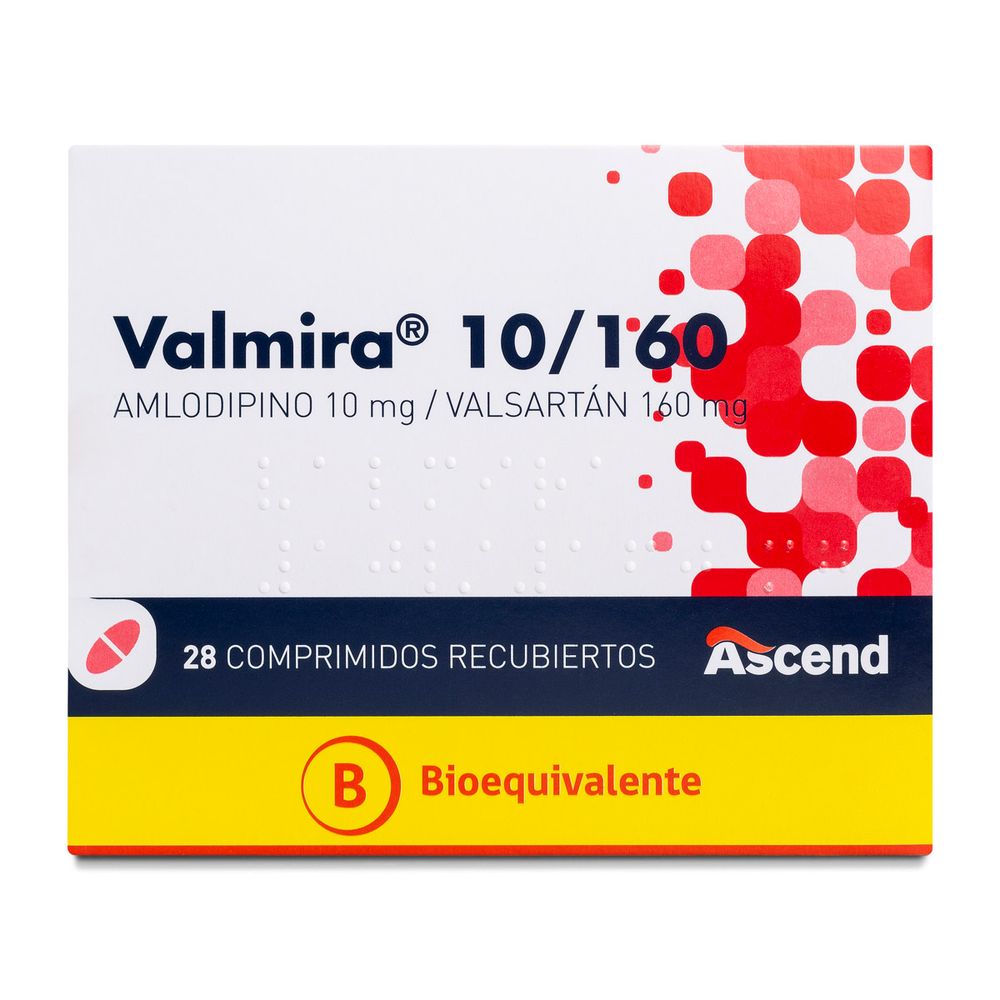 Product image of Valmira Amlodipino 10 mg / Valsartán 160 mg Comprimidos Recubiertos