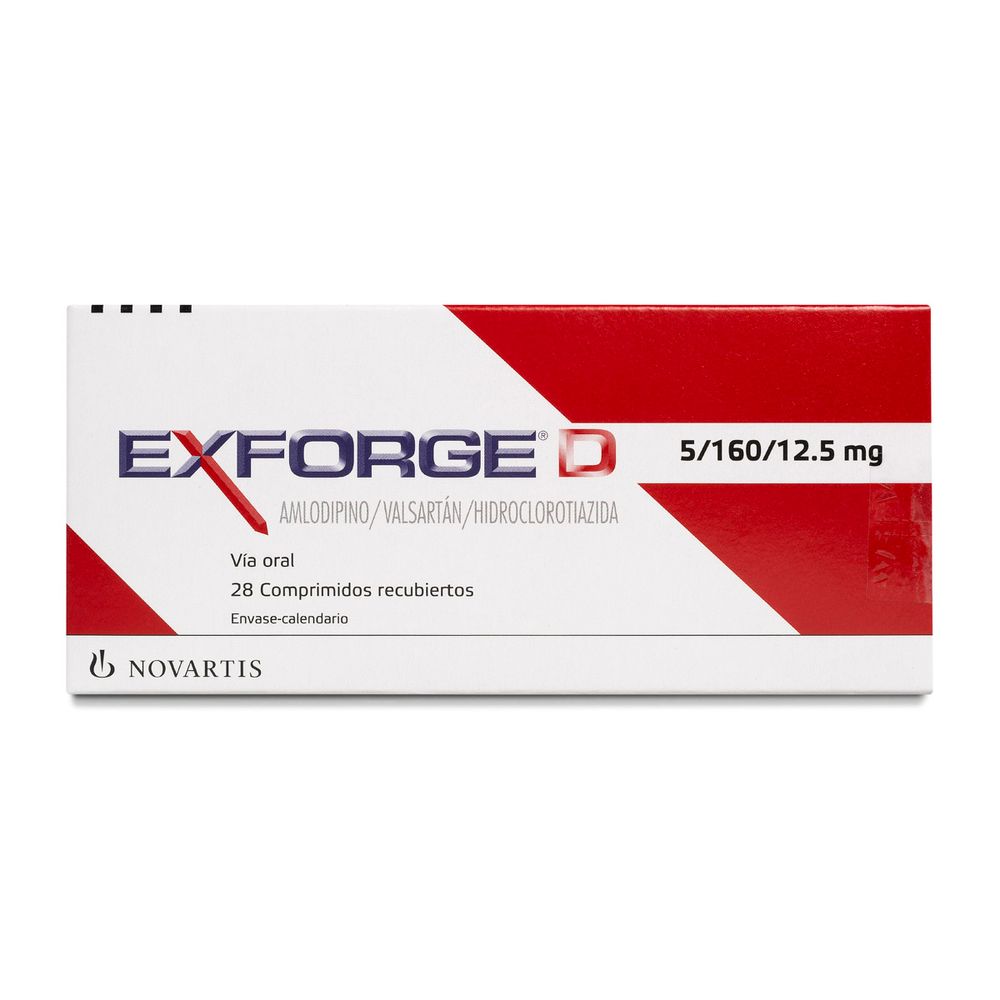 Exforge D - Valsartán 160 mg / Hidroclorotiazida 12.5 mg / Amlodipino 5 mg Comp