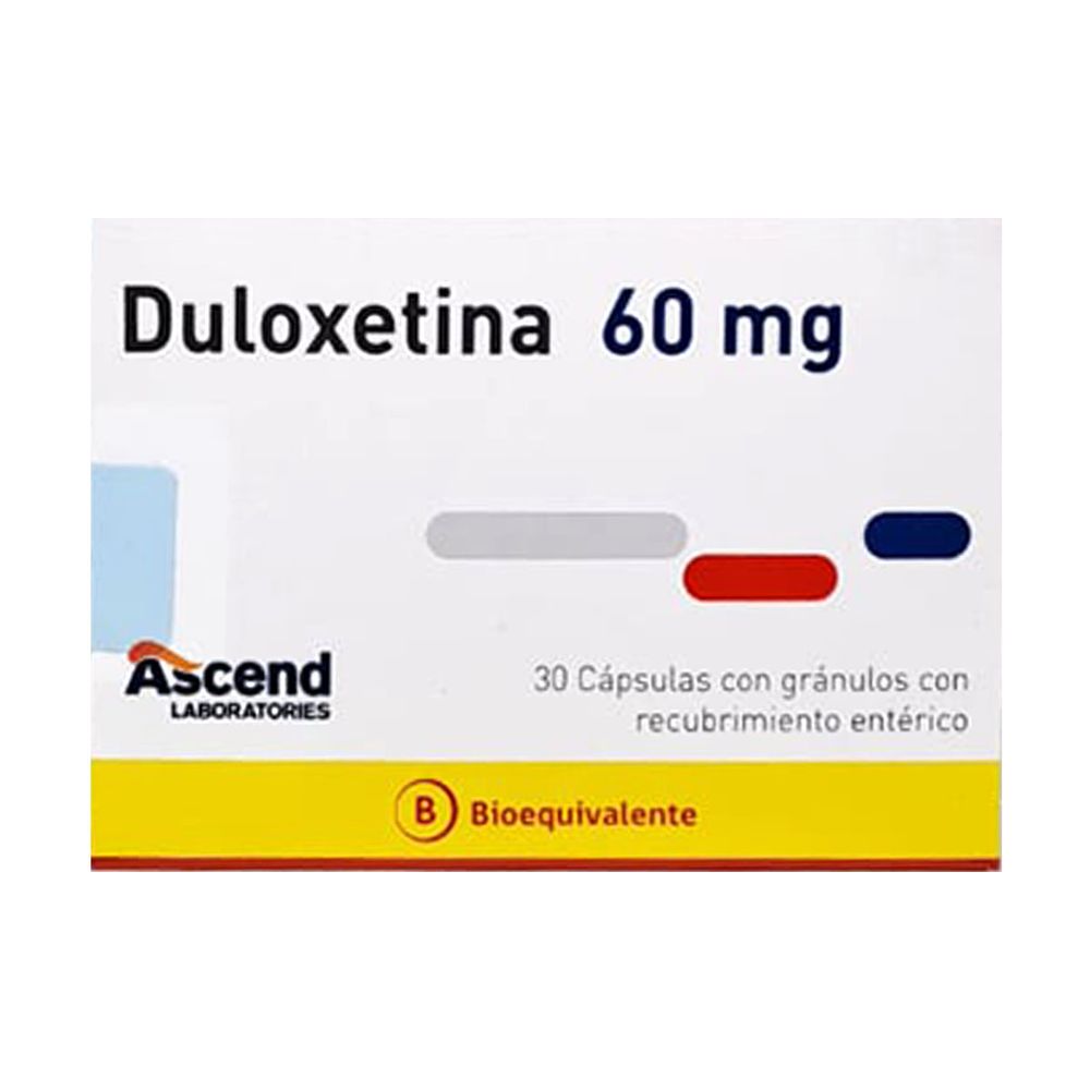 Duloxetina 60 mg - 30 Cápsulas gránulos Recubrimiento Entérico