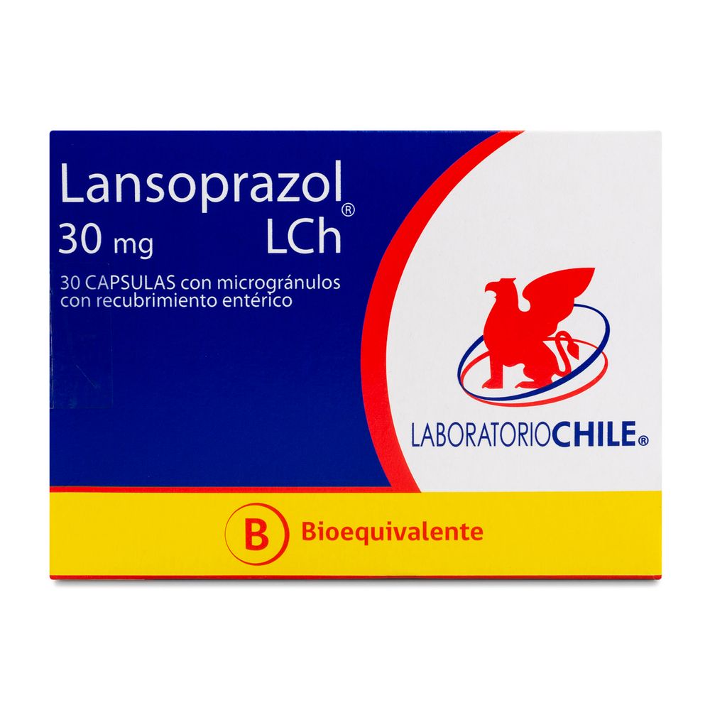 Lansoprazol 30 mg - 30 Cápsulas Con Micro granulos Recubrimiento Entérico