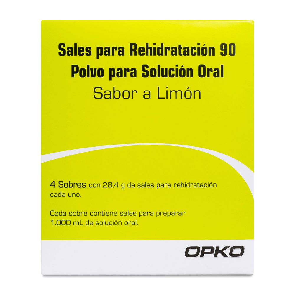 Sales De Rehidratación 90 Meq / Lt 4 Sobres