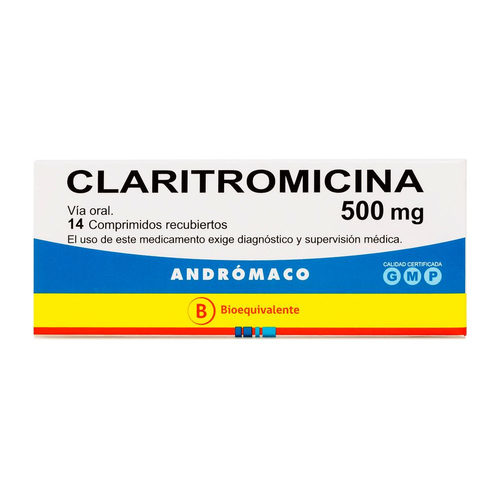 Product image of Claritromicina 500 mg - 14 Comprimidos Recubiertos