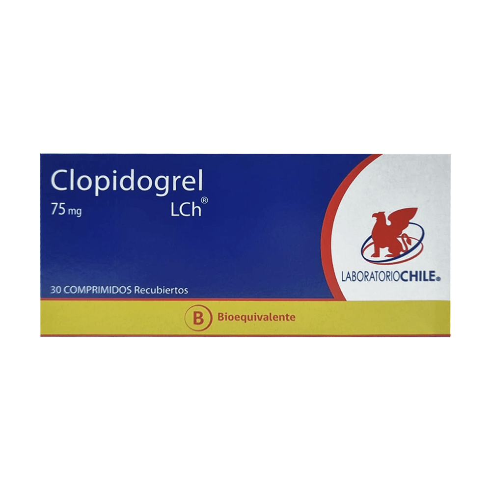 Product image of Clopidogrel 75 mg 30 Comprimidos Recubiertos