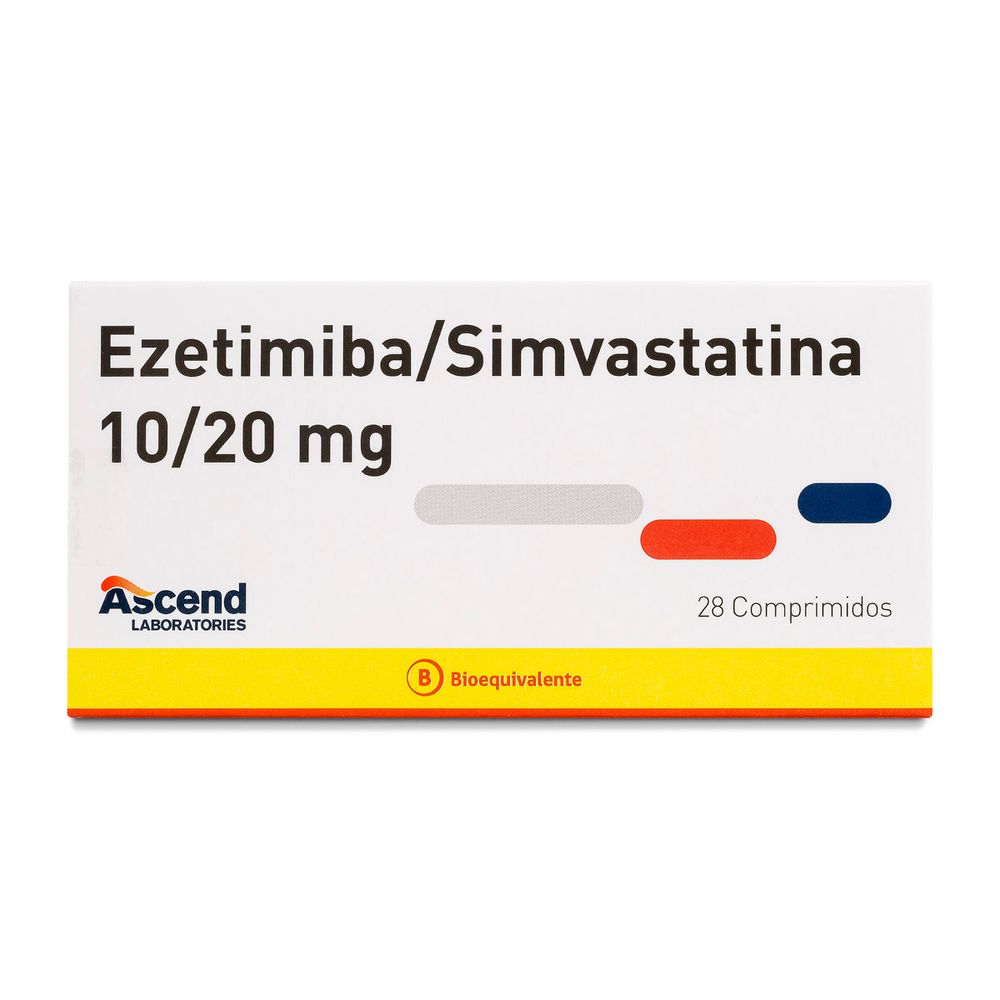 Ezetimiba / Simvastatina 10 / 20 mg - 28 Comprimidos