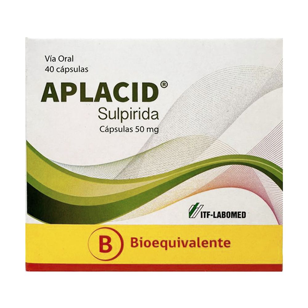 Aplacid - Sulpirida 50 mg - 40 Cápsulas