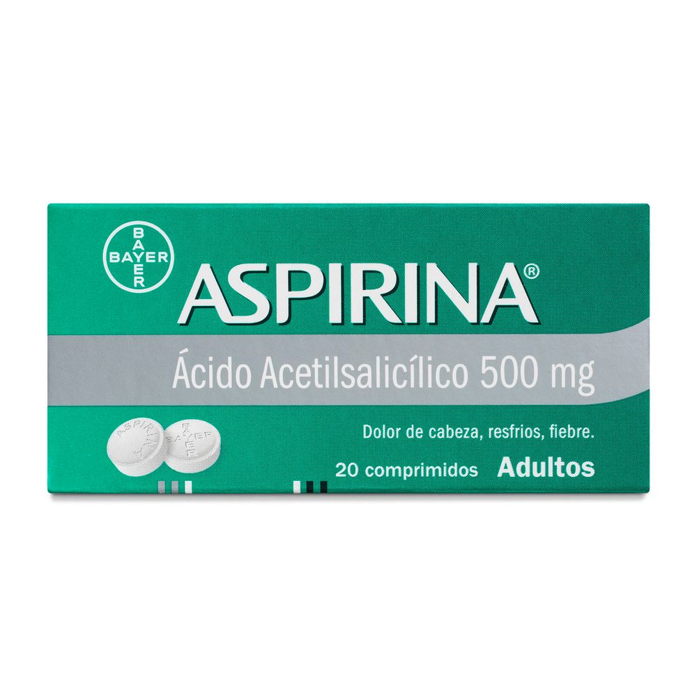 Product image of Aspirina - Ácido Acetilsalicílico 500 mg Comprimidos