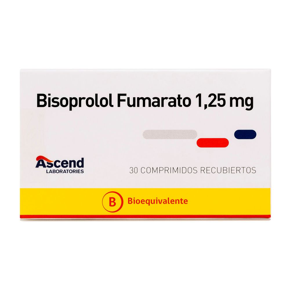 Bisoprolol Fumarato 1.25 mg Comprimidos Recubiertos