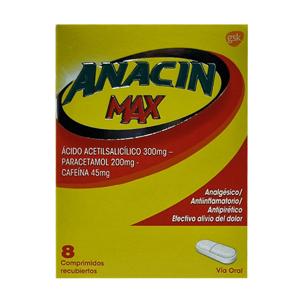 Product image of Anacin Max - Ácido acetilsalicílico - 8 comprimidos recubiertos