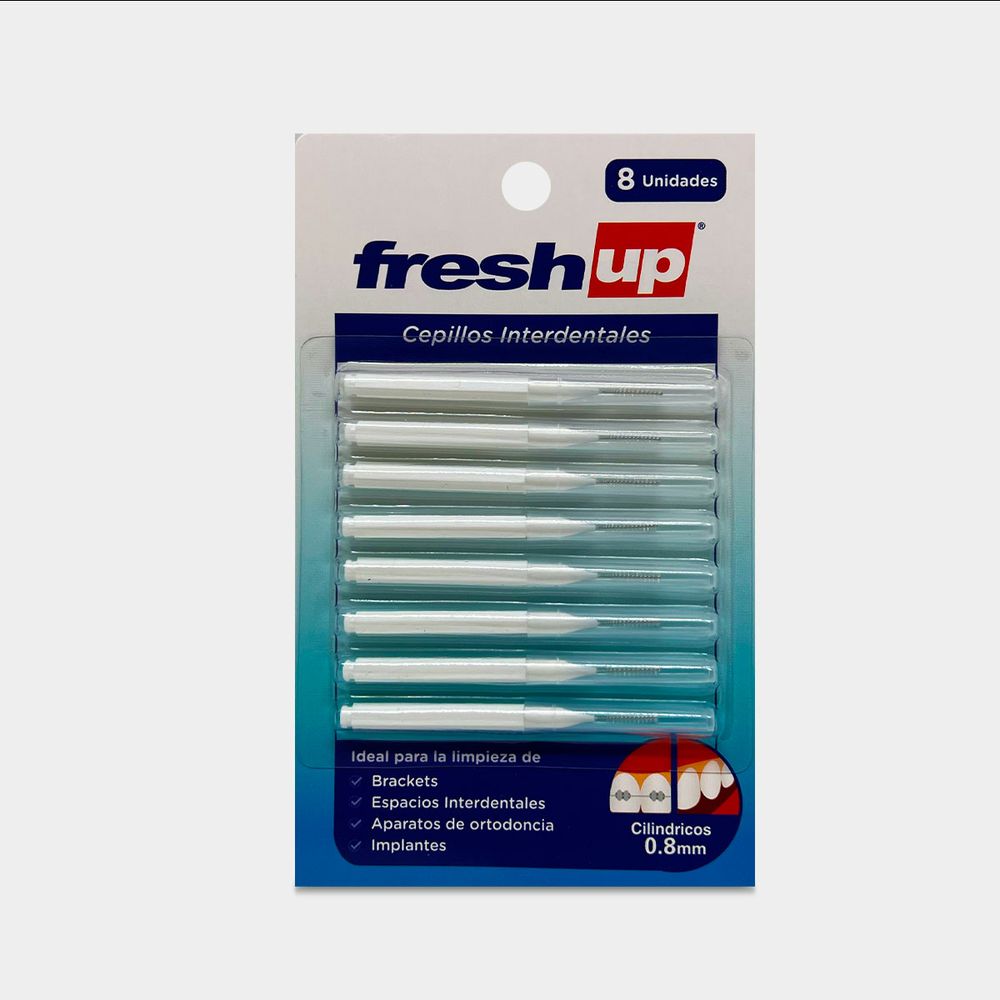 Fresh Up - Cepillos Interdentales Cilindricos 0.8 Mm - Display Con 8 Unidades