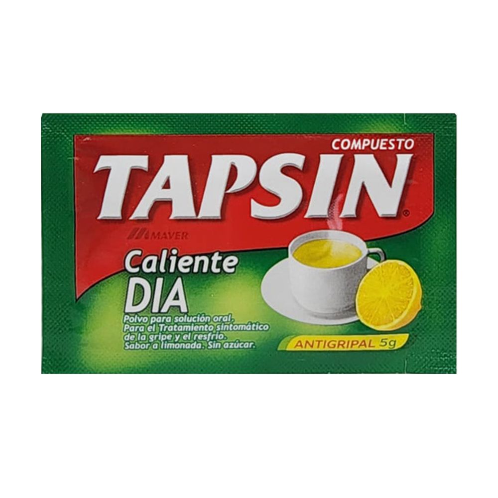 Product image of Tapsin Compuesto Antigripal Día Aroma Limón, Miel, Jengibre En Sobres