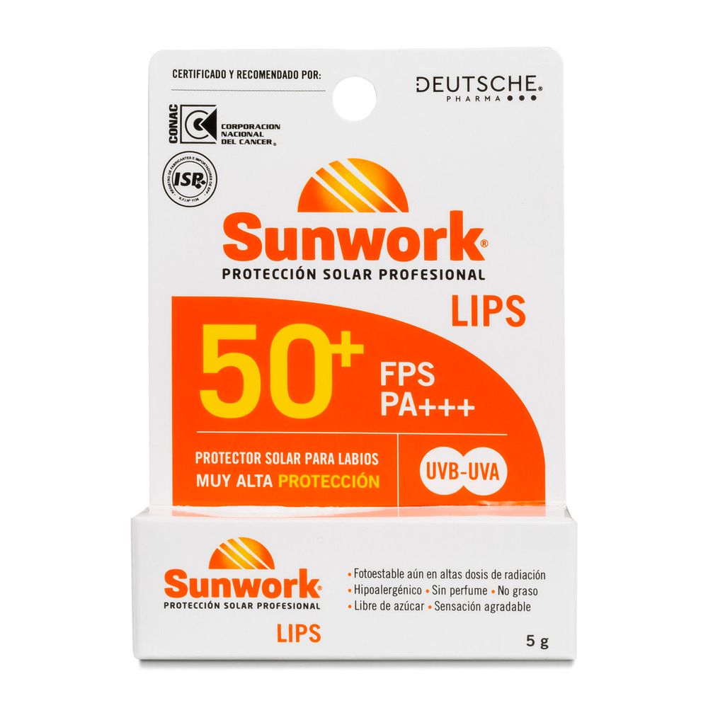 Product image of Sunwork Lips Fps 50+ Protector Solar Para Labios