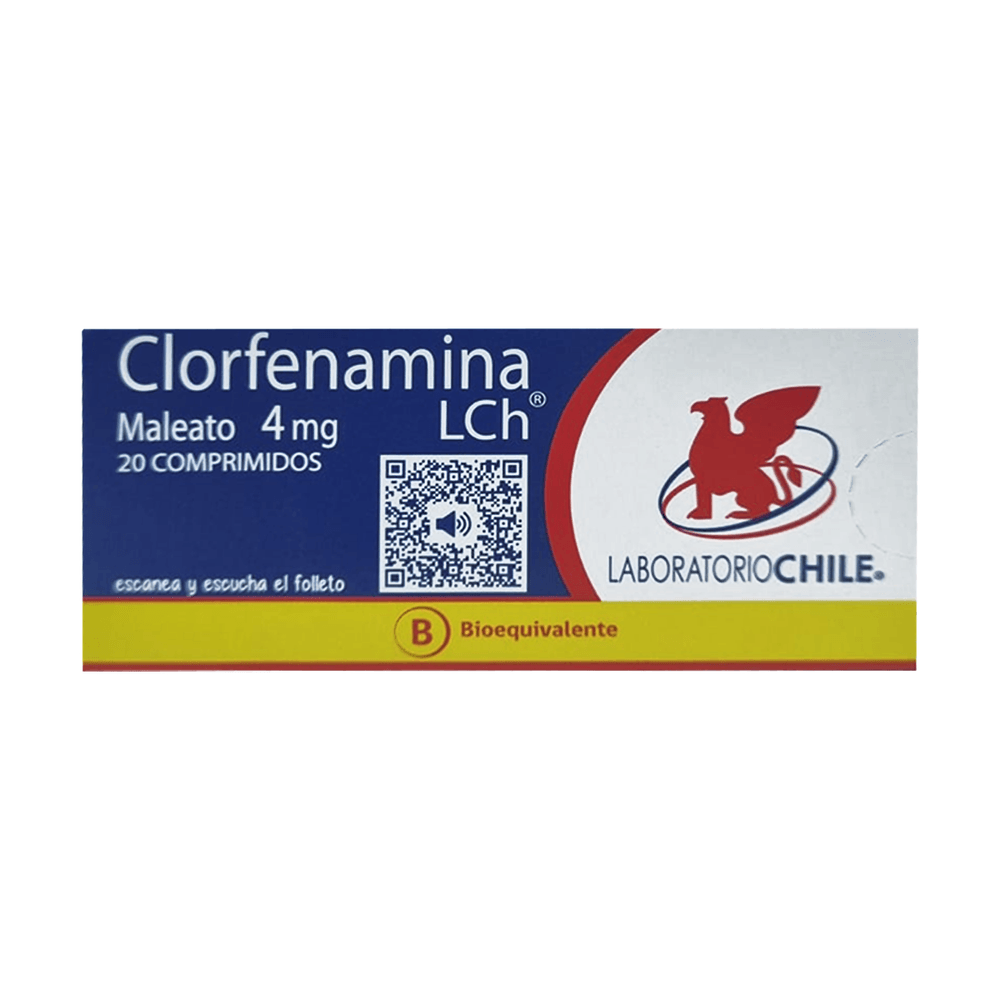 Clorfenamina Maleato 4 mg 20 Comprimidos