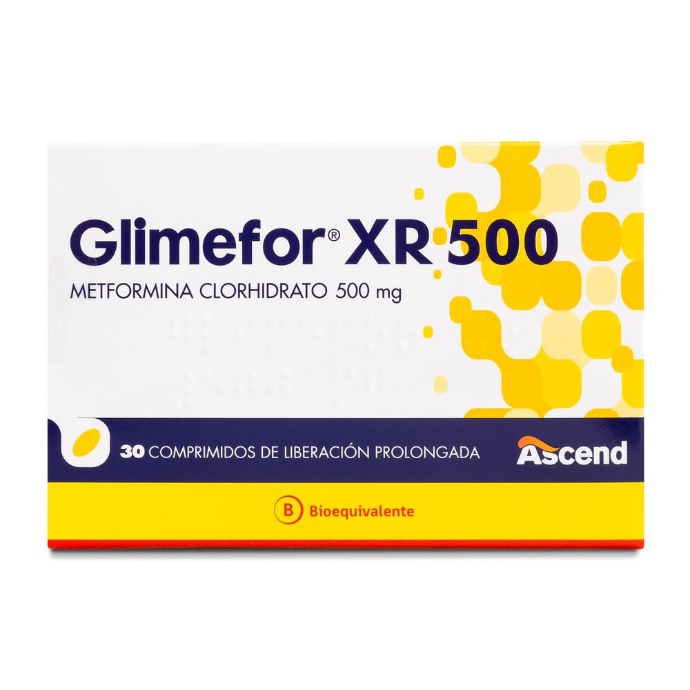 Glimefor 500 Xr - Metformina 500 mg - 30 Comp Rec Liberación Prolongada