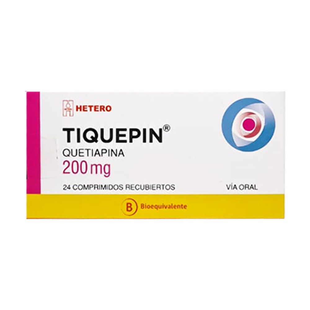 Tiquepin - Quetiapina 200 mg 24 Comprimidos Rec