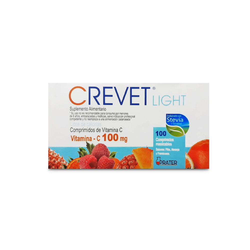 Crevet Light - Vitamina C 100 mg - 100 Comprimidos