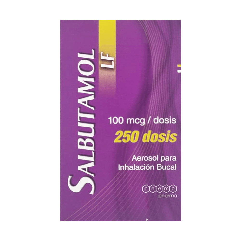 Salbutamol 100 mcg / Dosis Aerosol L.F. Para Inhalación Bucal 250 Dosis