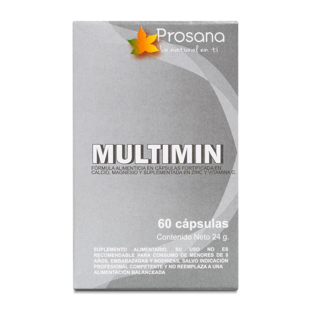 Multimin - Calcio Carbonato / Magnesio / Zinc / Vitamina C 60 Cápsulas