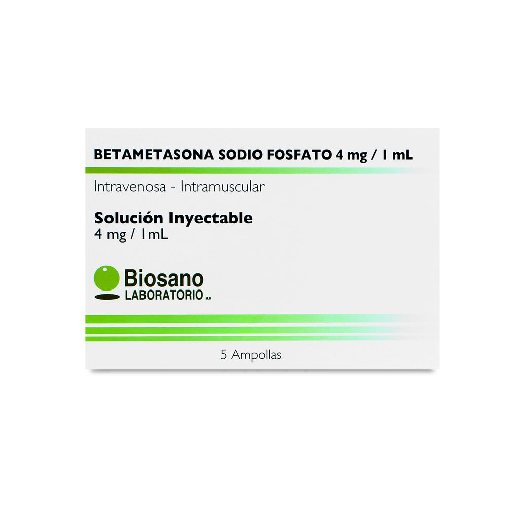 Betametasona sodio fosfato 4 mg / ml Solucion Inyect