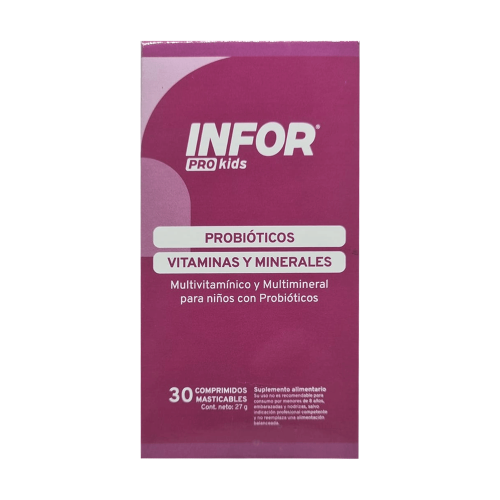 INFOR Pro KIDS - Probióticos y minerales - 30 comprimidos masticables