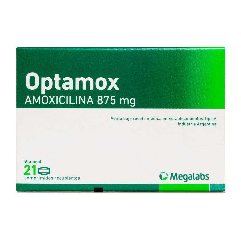 Optamox - Amoxicilina 875 mg - 21 Comprimidos