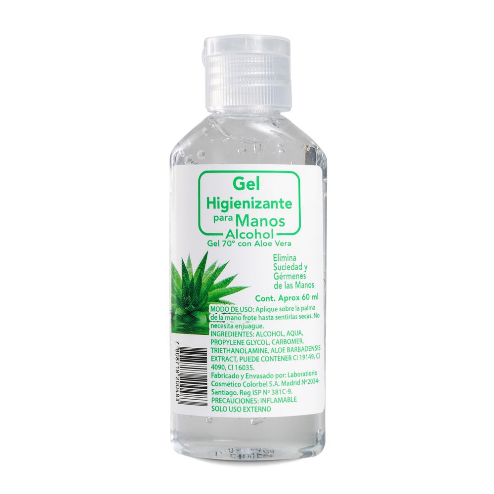 Alcohol gel 70° para manos - Aloe vera 60 ml