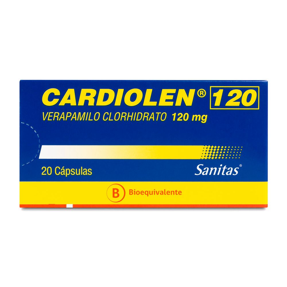 Cardiolen - Verapamilo 120 mg 20 Cápsulas