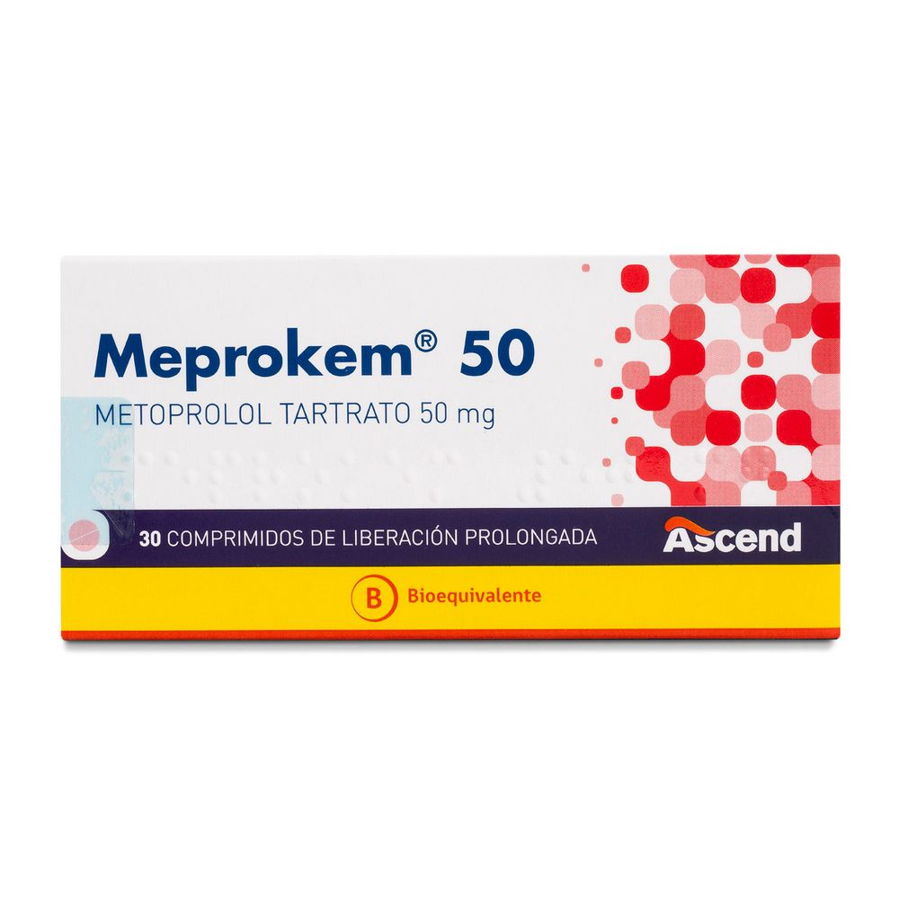 Meprokem - Metoprolol 50 mg 30 Comprimidos LP