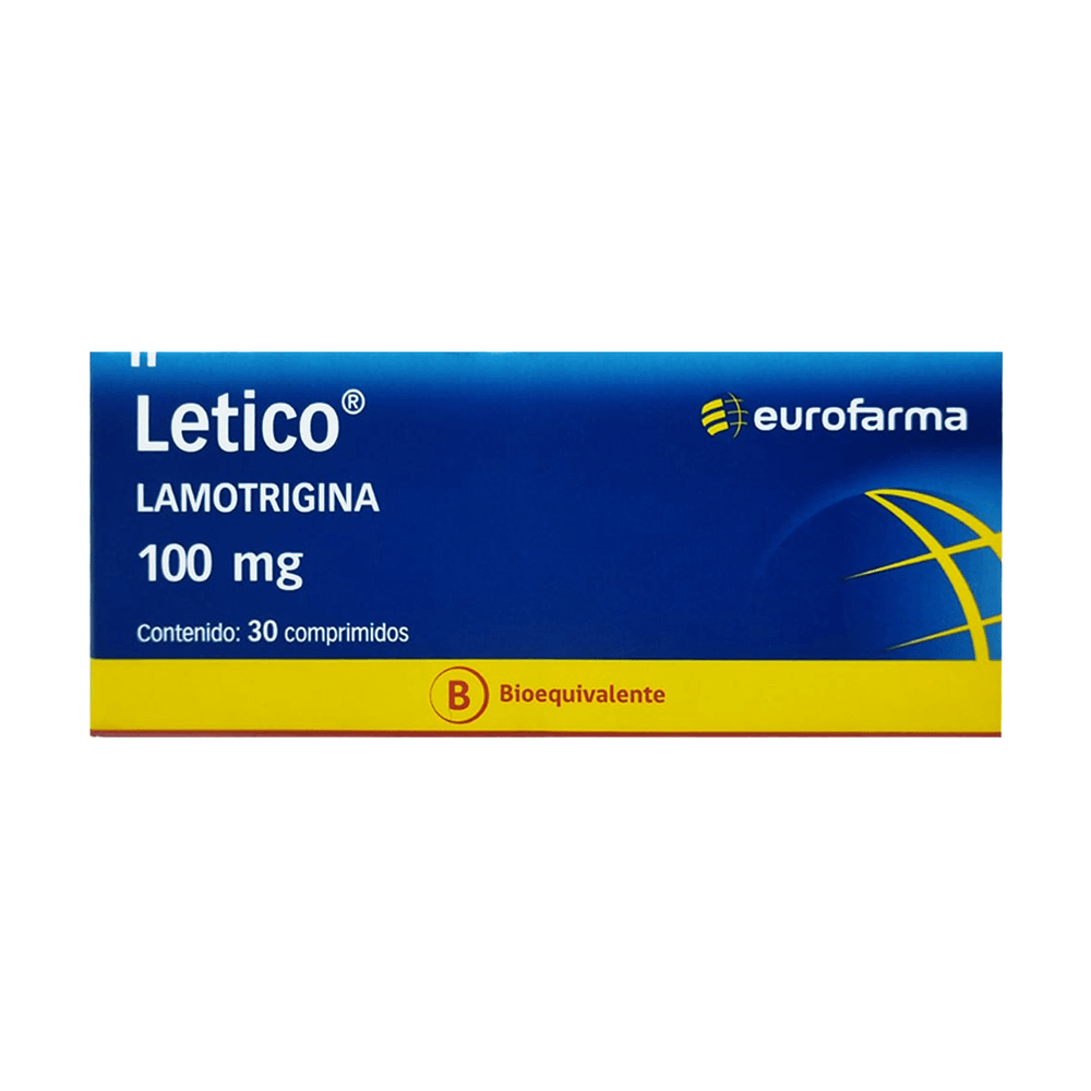 Letico - Lamotrigina 100 mg - 30 Comprimidos