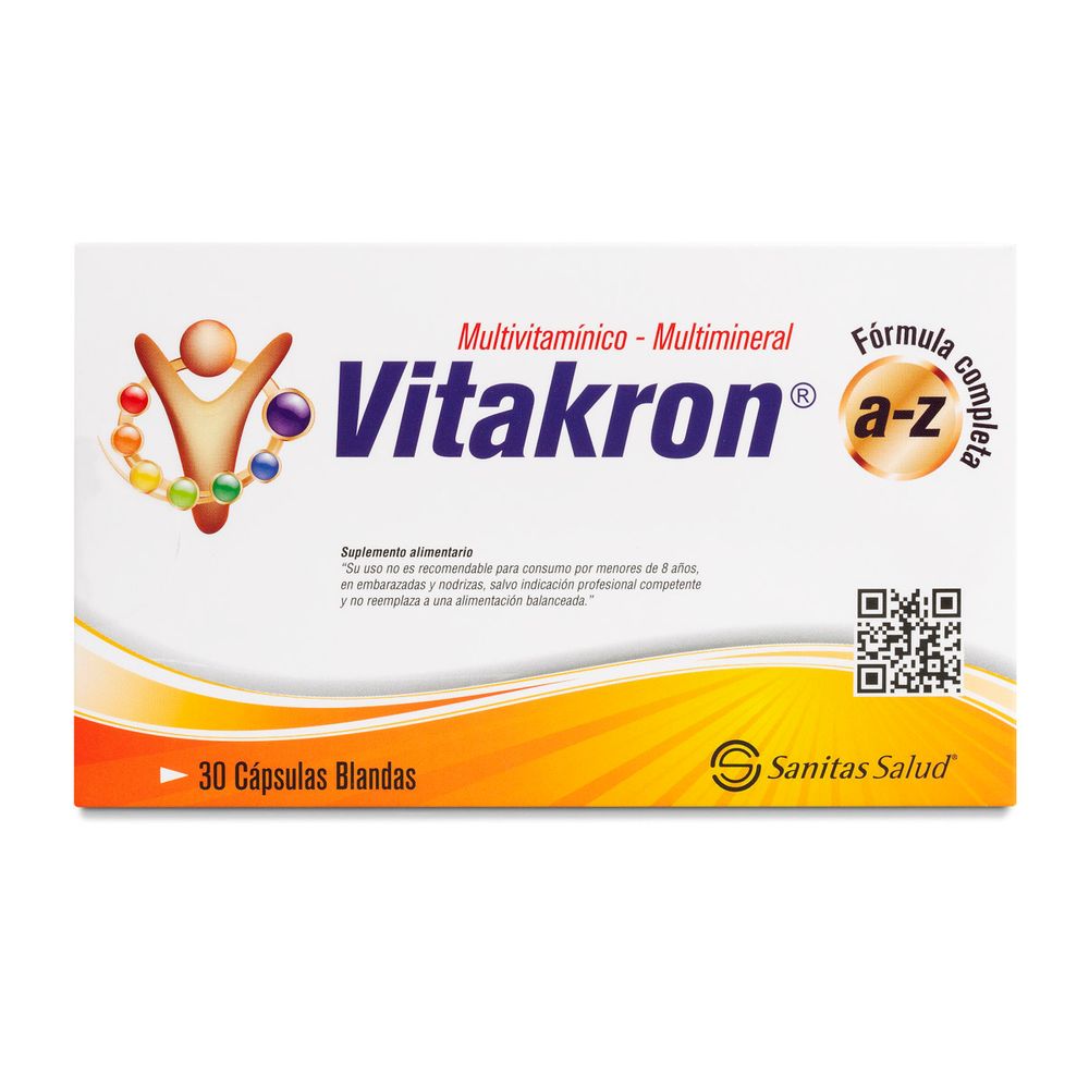 Vitakron - Multivitaminico / Multimineral - 30 Cápsulas Blanda