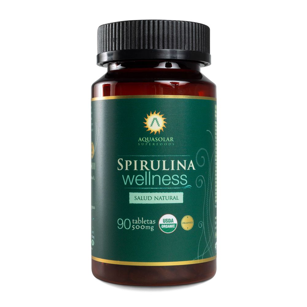 Product image of Spirulina Wellness - Spirulina 500 mg - 90 Tabletas 100% Orgánica