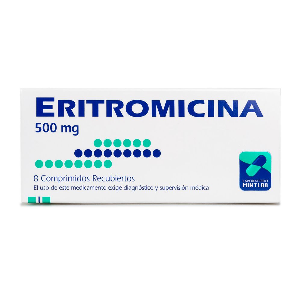 Eritromicina 500 mg 8 Comprimidos