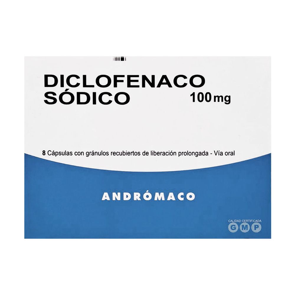 Diclofenaco 100 mg 8 Cápsulas Recubiertas LP